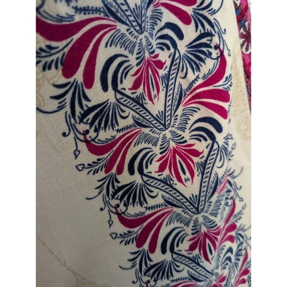 Renee C Women's sz S Rayon Camisole Pink Cream Blue Medallion Print Halter Style - Picture 7 of 12